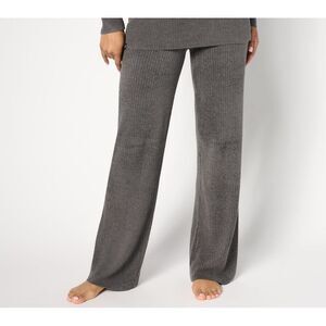 Barefoot Dreams Ribbed Wide-Leg Lounge Pants in Gray